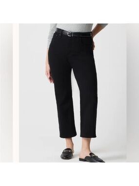 J. CREW CURVY WIDE LEG CROP JEANS BLACK DENIM